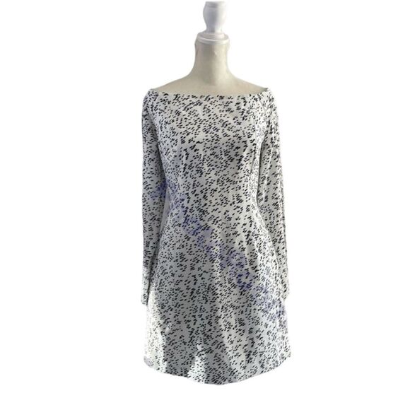Keepsake white and black design off shoulder dress size large EUC - Picture 1 of 12